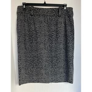 George Gray and Black Zippered Slit Stretch Skirt  Size 14